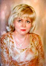 женский портрет в цвете сухая кисть